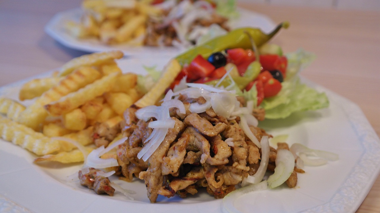 A gyro plate at a restaurant